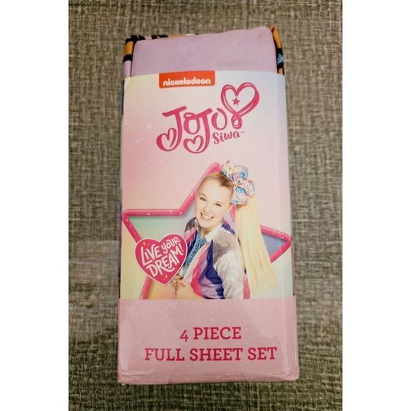 Nickelodeon JoJo Siwa 4 Piece Full Size Sheet Set Cob the Unicorn BowBow the Dog - Picture 4 of 5